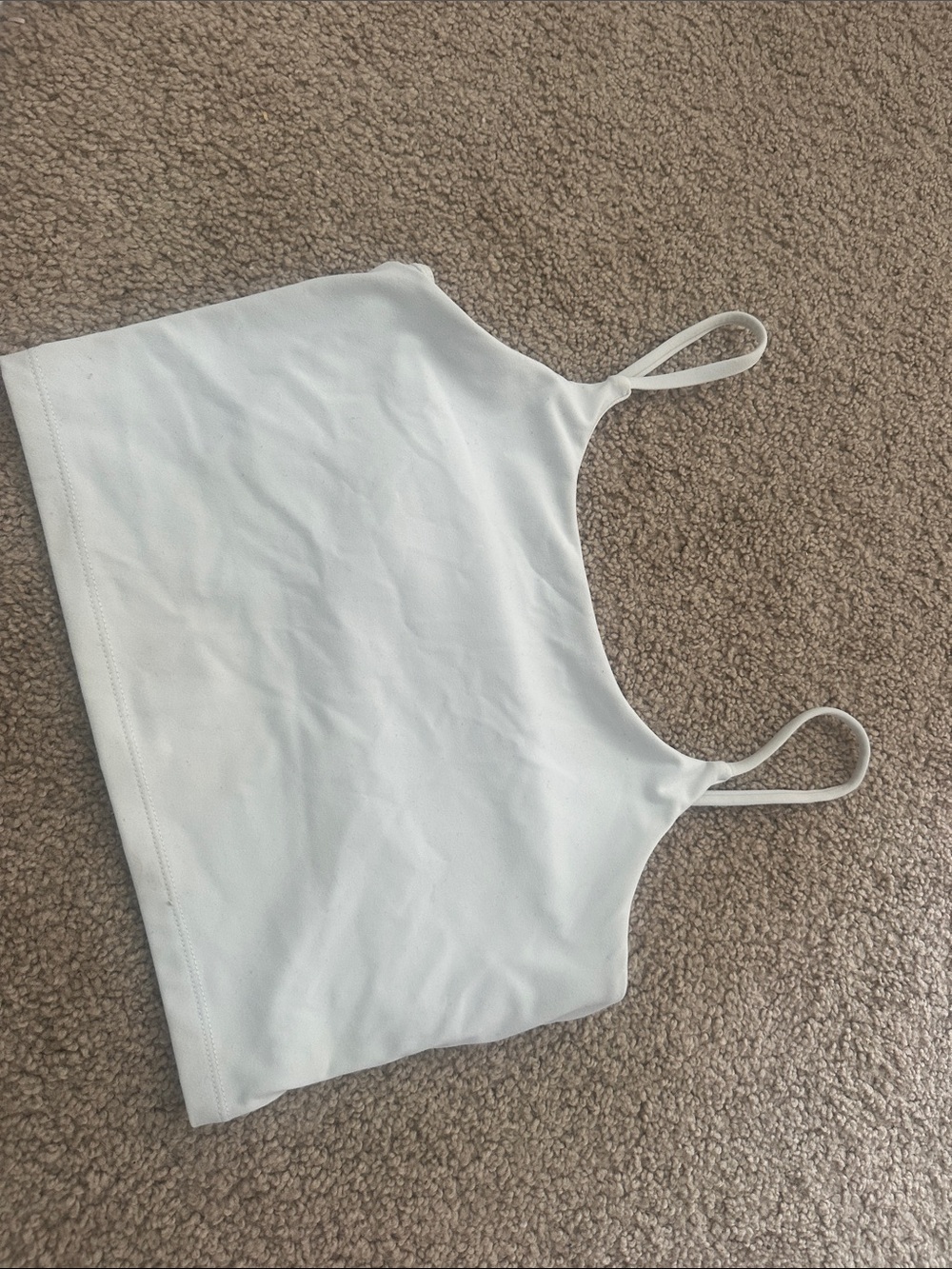 White Women's Cropped Tank Top with Spaghetti Straps
